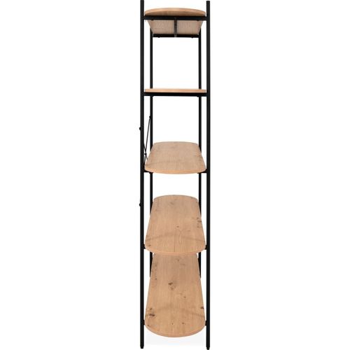 Etagère 5 Niveaux Noir Et Effet Chêne 120 Cm - Vara