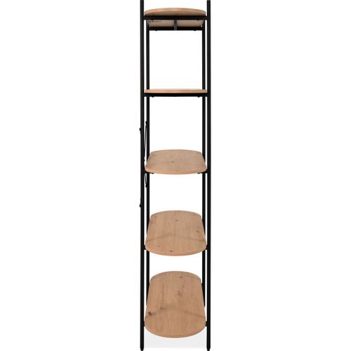 Etagère 5 Niveaux Noir Et Effet Chêne 80 Cm - Vara