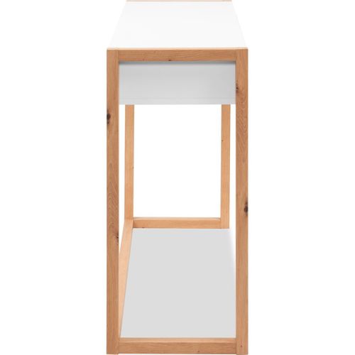 Bureau 2 Tiroirs Blanc Et Effet Chêne 100 Cm - Nora