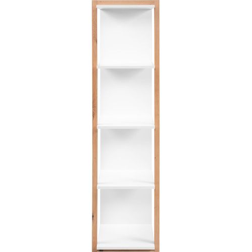 Etagère 4 Niveaux Blanc Et Effet Bois 107 Cm - Nora