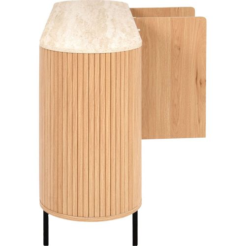 Buffet 3 Portes Effet Chêne Et Travertin 160 Cm - Juna