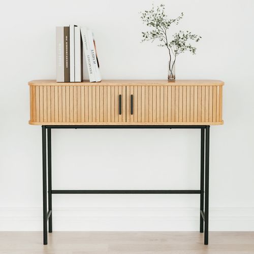 Console 2 Portes Effet Chêne 100 Cm - Sora