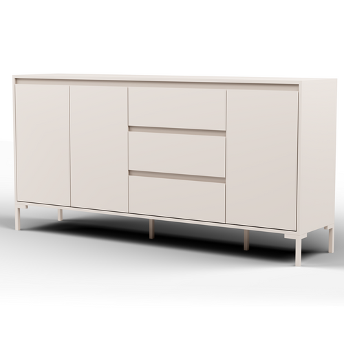 Buffet 3 Portes 3 Tiroirs Beige 170 Cm - Ronda
