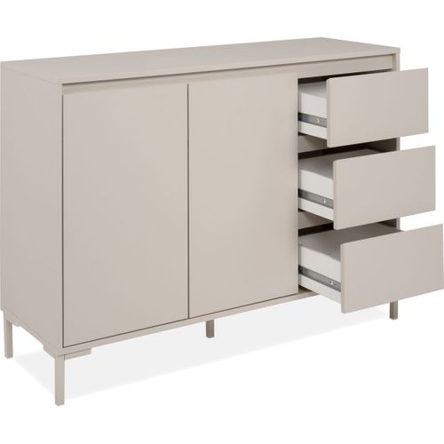 Buffet 2 Portes 3 Tiroirs Beige 120 Cm - Ronda