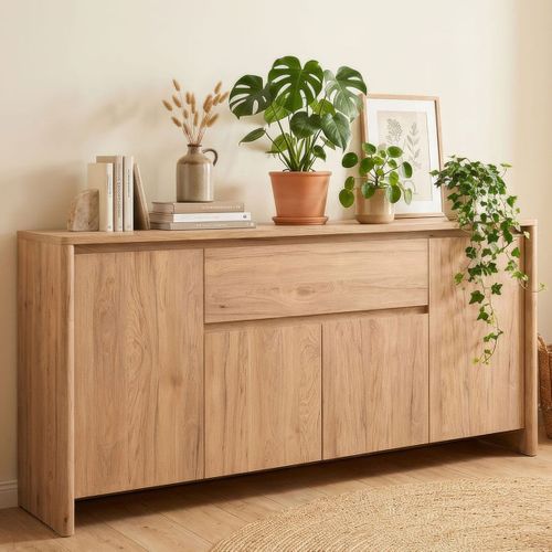 Buffet 4 Portes 1 Tiroir Effet Bois 163 Cm - Luis