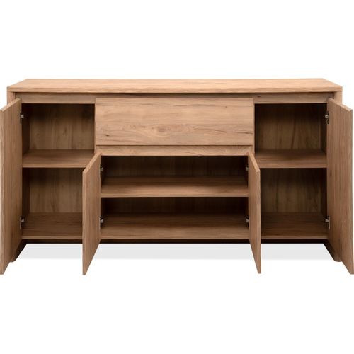 Buffet 4 Portes 1 Tiroir Effet Bois 163 Cm - Luis