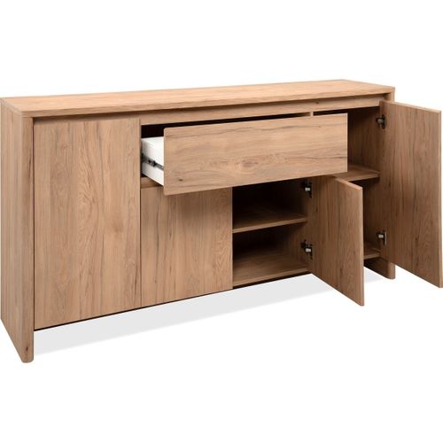 Buffet 4 Portes 1 Tiroir Effet Bois 163 Cm - Luis