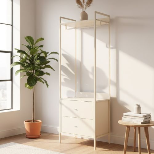 Vestiaire 2 Tiroirs Beige 64 Cm - Veska