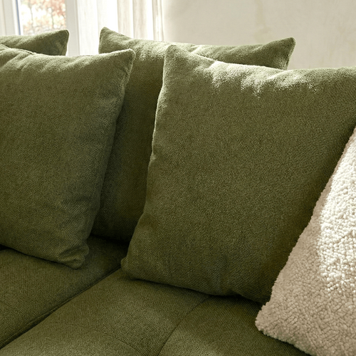 Canapé D'angle Convertible Réversible 4 Places Avec Coffre En Tissu Chenille Vert Olive - Rivoli