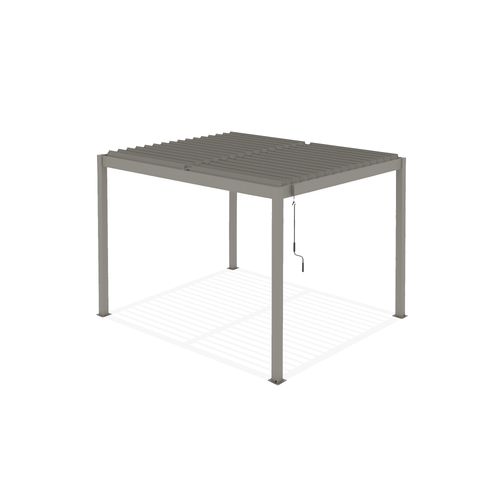Pergola Bioclimatique Autoportée 3x2,5m Piana Aluminium Taupe - Lames Orientables