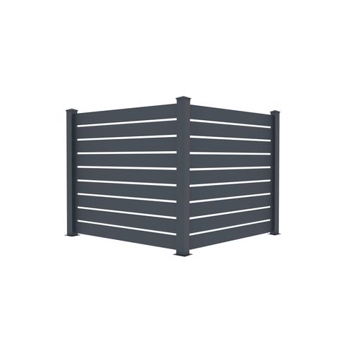 Lot De 3 Clôtures Aluminium Vogel 1,9m H.170cm Gris Anthracite - Kit Complet