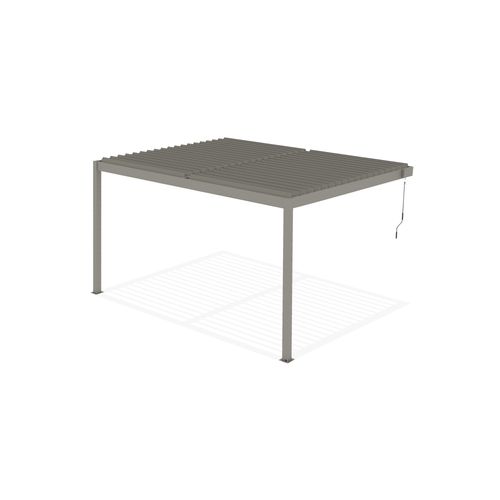 Pergola Bioclimatique Adossée 4x3m Piana Aluminium Taupe - Lames Orientables