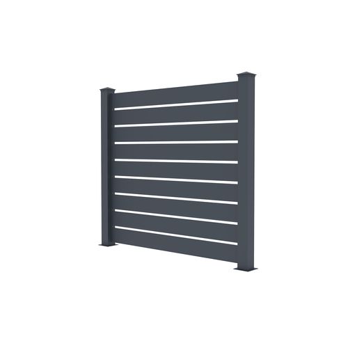 Lot De 2 Clôtures Aluminium Vogel 1,9m H.170cm Gris Anthracite - Kit Complet