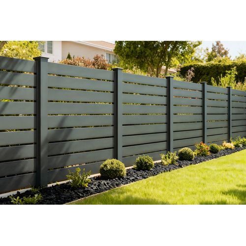 Lot De 2 Clôtures Aluminium Vogel 1,9m H.170cm Gris Anthracite - Kit Complet