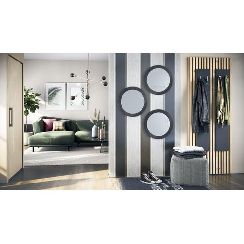 Ensemble De 3 Miroirs 50 Cm Noir Mat