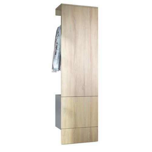 Vestiaire Gris Et Aspect Chêne  (lxhxp) : 52 X 193 X 35
