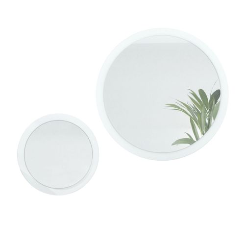 Ensemble De 2 Miroirs 40 Et 80  Cm Blanc Mat