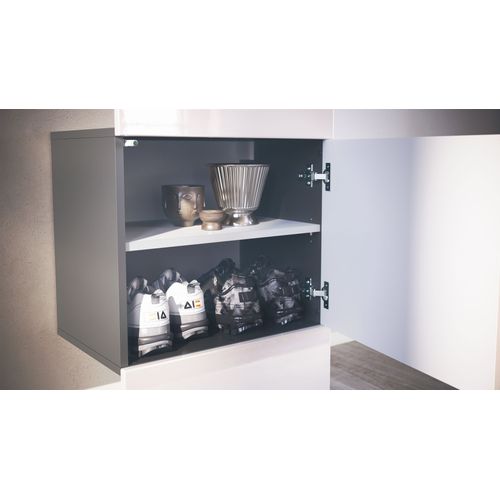 Vestiaire Gris Et Aspect  Marbre Graphite   (lxhxp) : 52 X 193 X 35