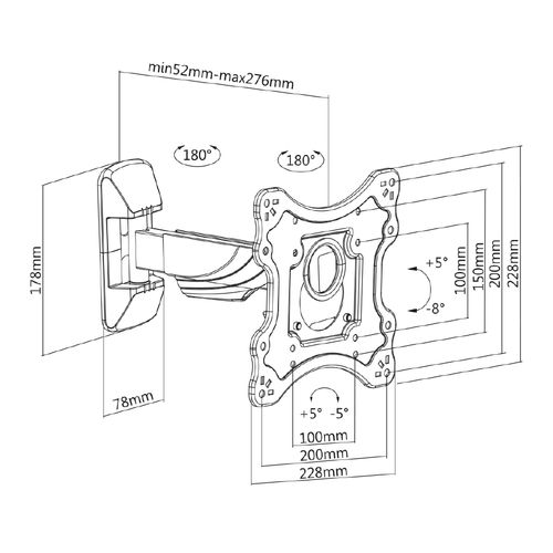 Mb Geroa - Support Mural Inclinable/orientable Pour Écran