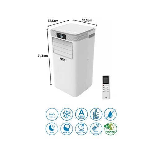 Climatiseur Mobile Déshumidificateur 9000 Btu - 2600w - Avec Filtre Antibactérien