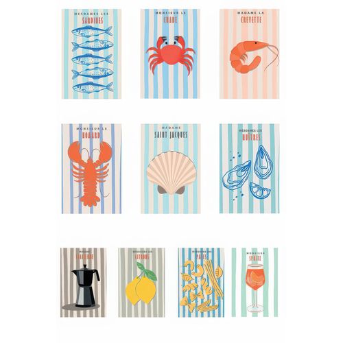 10 affiches 10x15 cm MONSIEUR MADAME Divers modèles