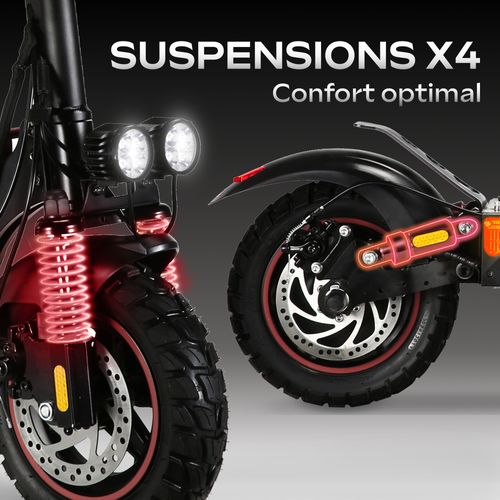 Trottinette Électrique Adulte Eboost Go – Autonomie 50 Km, Vitesse 25 Km/h, Susp