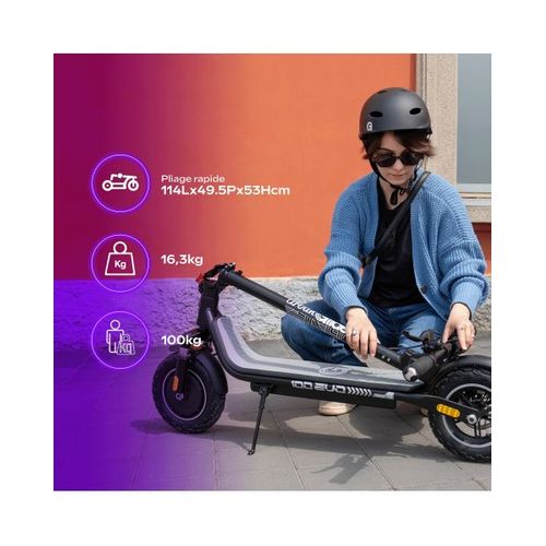 Ride 100 – Trottinette Électrique Urbaine Stable, Autonomie 25 Km, Usage Quotidi
