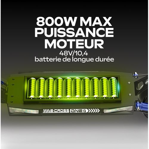 Trottinette Électrique Adulte Ecross One Bleu – Autonomie 50 Km, Vite