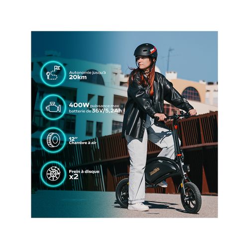 E-bike 120 – Mini Vélo Électrique 12'' - Autonomie 15 Km, Batterie 6a