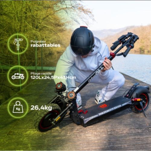 Trottinette Electrique Ecross Duo – 60 Km D'autonomie, Idéale Pour Le