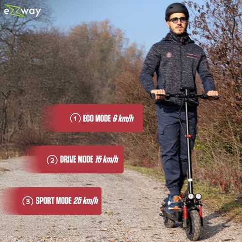 Trottinette Électrique Eboost Go – 50 Km D'autonomie, Vitesse Max 25 Km/h, Roues