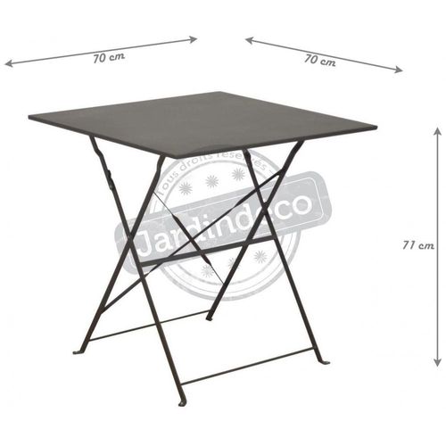 Guéridon Carré En Acier 70 Cm Cuba Gris