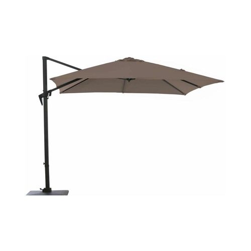 Parasol Déporté Rectangulaire En Aluminium 3x4m Roma Taupe