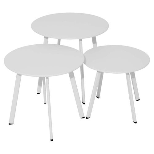 Table Basse De Jardin En Acier Massai 40 Cm Blanc