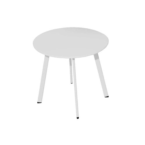 Table Basse De Jardin En Acier Massai 40 Cm Blanc