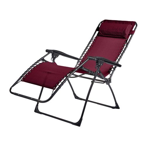 Lot De 2 Fauteuils Relax En Acier - Pliant - Bordeaux - Palavas