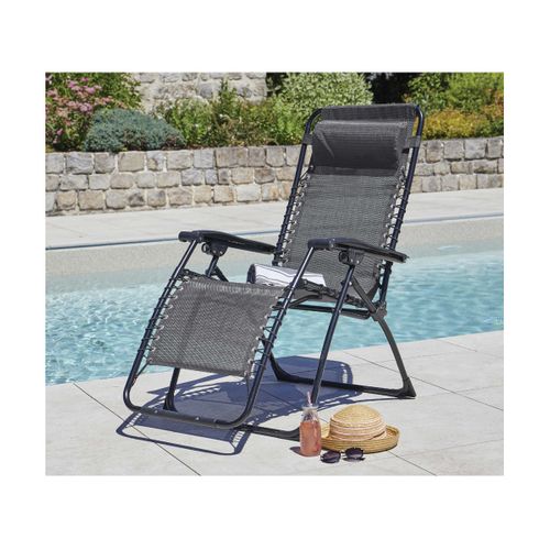 Palavas - Lot De 2 Fauteuils Relax - Acier - Gris Anthracite