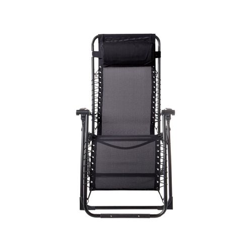 Lot De 2 Fauteuils Relax En Acier - Pliant - Gris Anthracite - Palavas