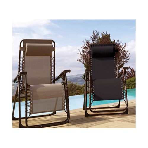 Lot De 2 Fauteuils Relax En Acier - Pliant - Lin - Palavas