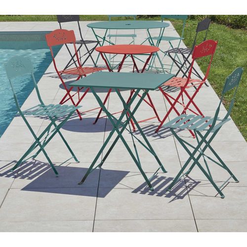 Table De Jardin Pliante - 2 Places - Vert Amande - Florence