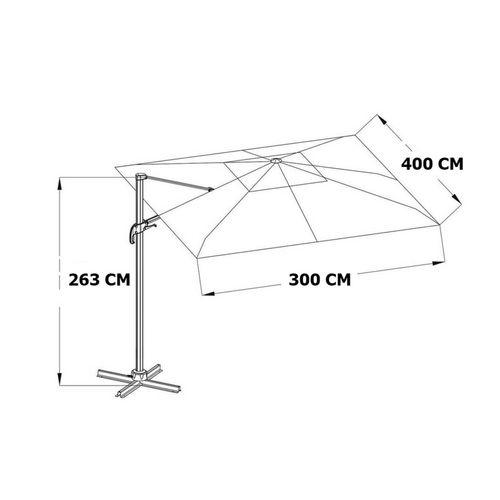 Parasol Déporté 4x3m - Lin - Saphir