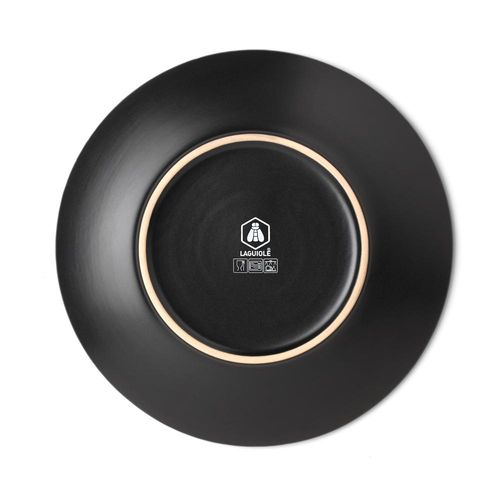 Lot De 6 Assiettes Plates Noir - "aya"