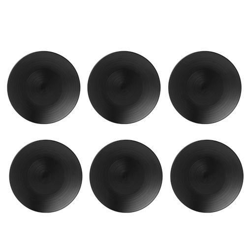 Lot De 6 Assiettes Plates Noir - "aya"