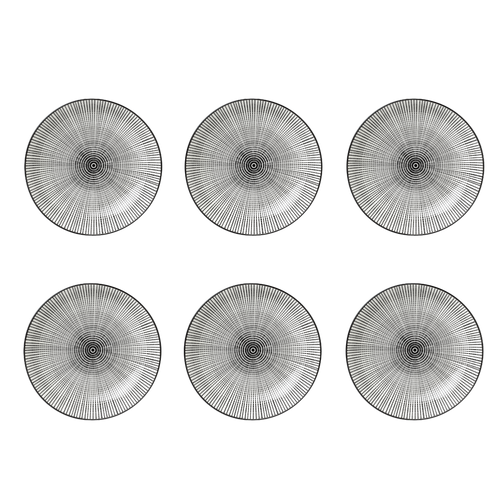 Lot De 6 Assiettes à Dessert Noir - "aya"