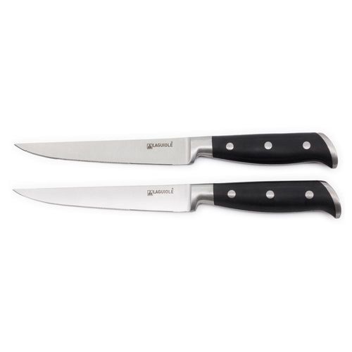2 Couteaux à Steak Noir 25cm - "classique"