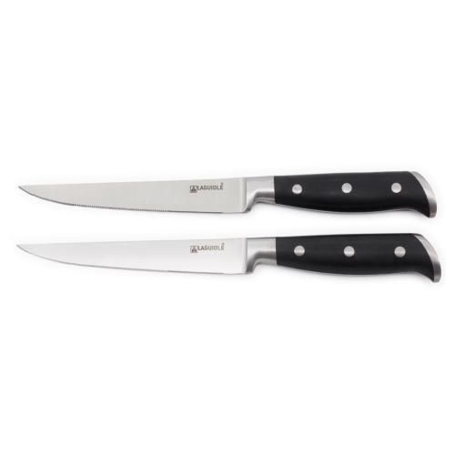 2 Couteaux à Steak Noir 25cm - "classique"