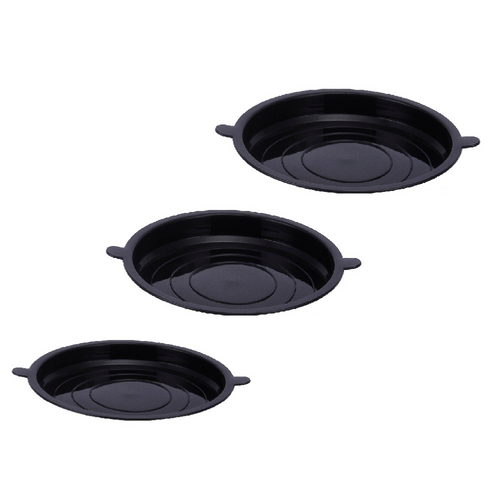 3 Couvercles Hermétiques Noir 16/18/20cm