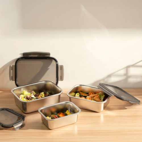 3 Boîtes Rectangulaires Inox