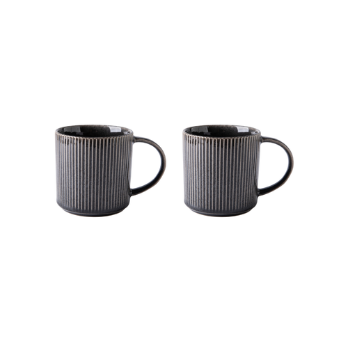 Lot De 2 Mugs Noir - "charbon"