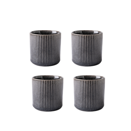 Lot De 4 Tasses Noir - "charbon"